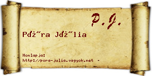Póra Júlia névjegykártya